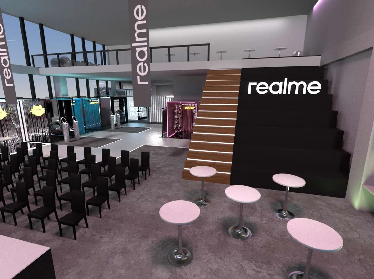 realme launch event 3D venue design